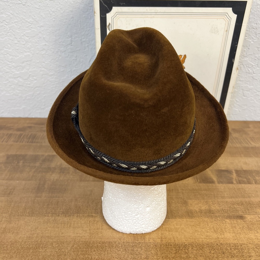 Vintage Stetson The Sovereign Brown Fedora Hat Size 6 7/8 W/ Box - Picture 6 of 16